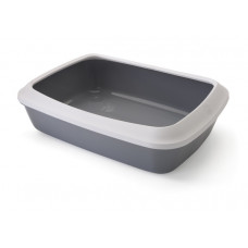 SAVIC KATTENTOILET MET RAND IRIZ 50X37X14 CM GRIJS WIT