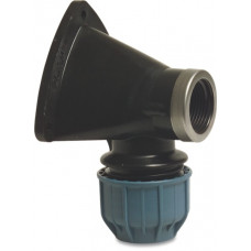 JASON MUURPLAAT 90° PP 25 MM X 3/4" KNEL X BINNENDRAAD 16BAR ZWART/BLAUW DVGW/KIWA/WRAS/SVGW