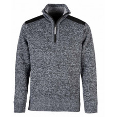 PULLOVER, LIAM, GEBREID, WINTER GEVOERD, GRIJS, MT M t/m XXXXL