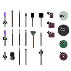 SLIJP- EN GRAVEER ACCESSOIRESET - 61-DELIG
