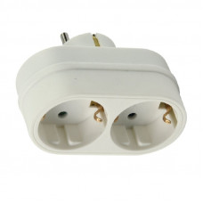 VERLOOPSTEKKER DUO 2X RA HORIZ. WIT