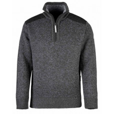 PULLOVER, LIAM, GEBREID, WINTER GEVOERD, ZWART MELANGE, MT S t/m XXXXL PULLOVER, LIAM, GEBREID, WINTER GEVOERD, ZWART MELANGE, MT S t/m XXXXL
