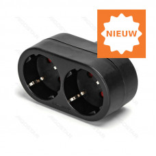 VERLOOPSTEKKER DUO 2X RA HORIZ. ZW