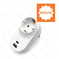 STEKKER WCD+RA+USB TYPE A&C WIT