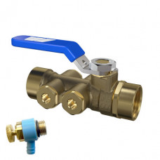 WATTS MESSING KEERKLEP MET AFTAPPER, EA, 2X BI.DR., ½"