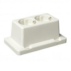 HAFOBOX DEKSEL 3611 MET 2-VOUDIGE WCD, CREME, GERECYCLED KUNSTSTOF, MET BESCHERMINGSCONTACT VOOR 3611, INCL. BEDRADING.