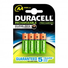 4ST.DURACELL HERLAADBAAR AA 2400MAH