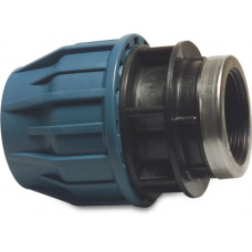 JASON AANSLUITSTUK PP 20 MM X 1/2" KNEL X BINNENDRAAD 16BAR ZWART/BLAUW DVGW/KIWA/WRAS/SVGW