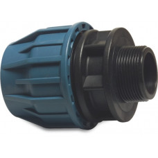 JASON AANSLUITSTUK PP 20 MM X 1/2" KNEL X BUITENDRAAD 16BAR ZWART/BLAUW DVGW/KIWA/WRAS/SVGW