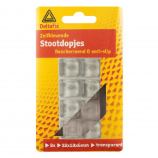 STOOTDOP ZELFKLEVEND TRANSPARANT 18 MM X 18 MM X 6 MM 8ST